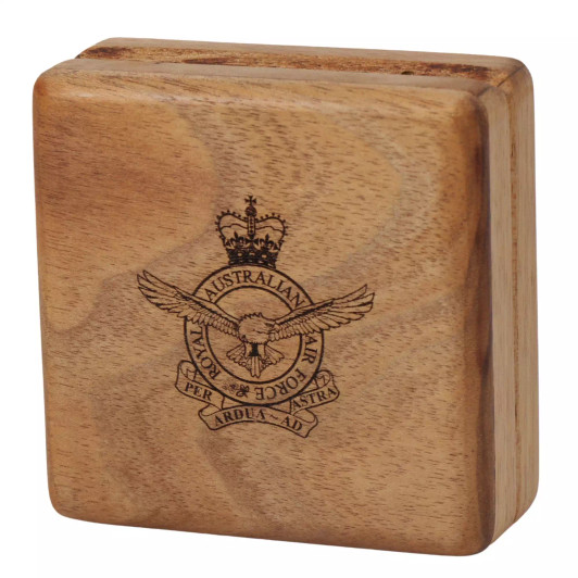 Tasmanian Blackwood Keepsake Box With Air Force Badge