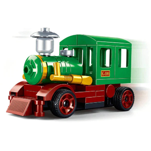 Power Bricks Pull Back- Green Train