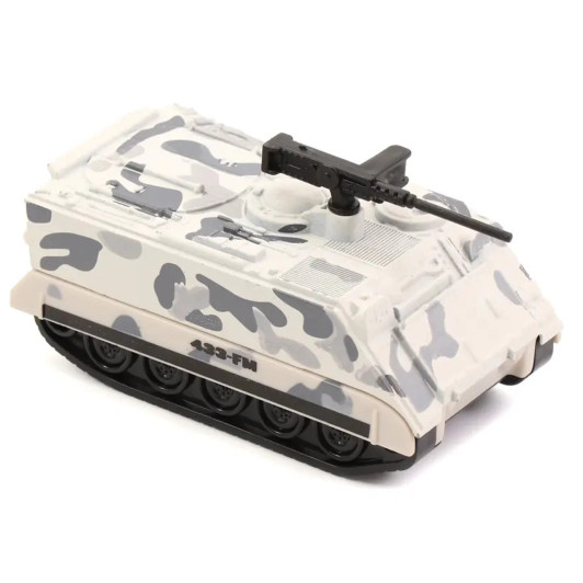 Die Cast Free Wheel Tank- White Personnel Carrier Die Cast Free Wheel Tank- White Personnel Carrier