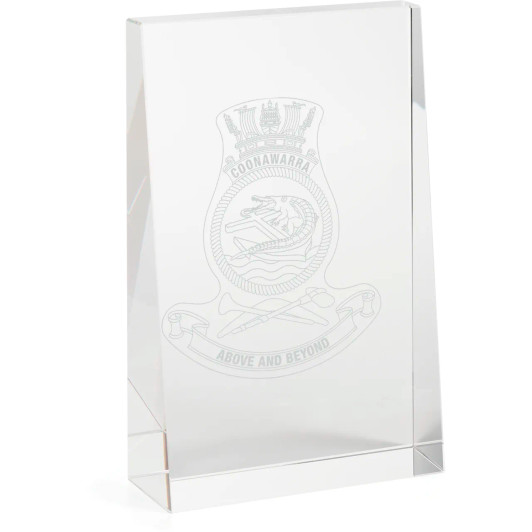 HMAS Coonawarra Glacier Glass Award in Gift Box