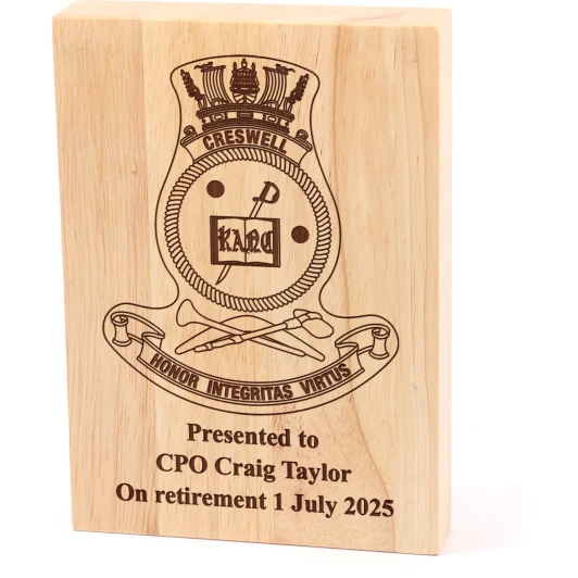 HMAS Creswell Heritage Wooden Award