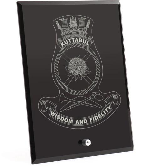 HMAS Kuttabul Nebula Black Glass Award in Gift Box