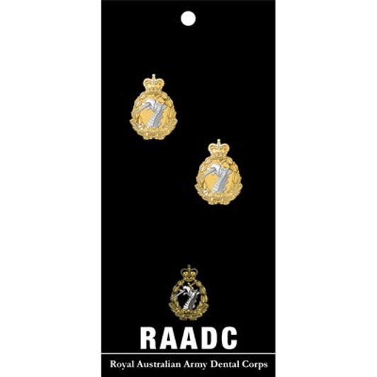 RAADC Cuff Links On Card RAADC 20mm full colour enamel cuff links. Order now from the military specialists. Displayed on a presentation card. These beautiful gold plated cuff links are the perfect accessory for work or functi