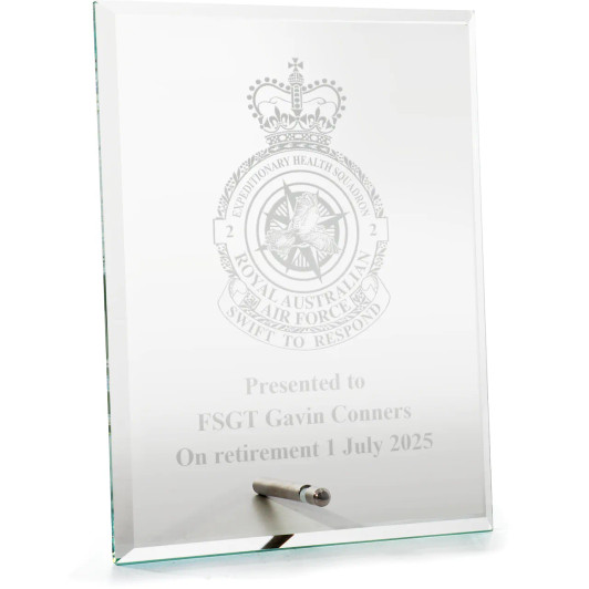 No 2 Expeditionary Health Squadron (2EHS) Everest Glass Award in Gift Box