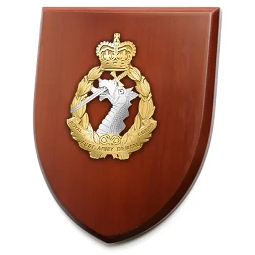 RAADC Plaque An Exceptional Royal Australian Army Dental Corps (RAADC) Plaque order now. This beautiful plaque features a 100mm full colour enamel crest set on a 200x160mm timber finish shield. Presented in a styl