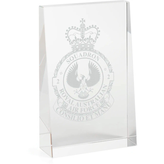 No 2 Squadron (2SQN) Glacier Glass Award in Gift Box