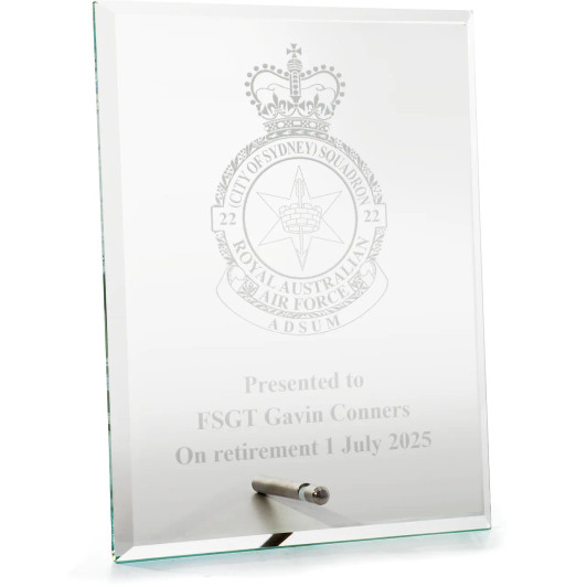 No 22 (City of Sydney) Squadron (22SQN) Everest Glass Award in Gift Box