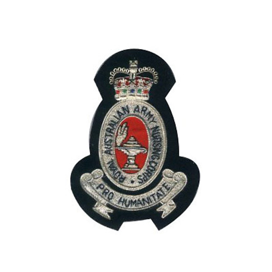 RAANC Bullion Pocket Badge Superb Royal Australian Army Nursing Corps (RAANC) Bullion Pocket Badge perfect for your Blazer, bag or where you want a stylish badge, order now from the military specialists. Approximate size 80x80m