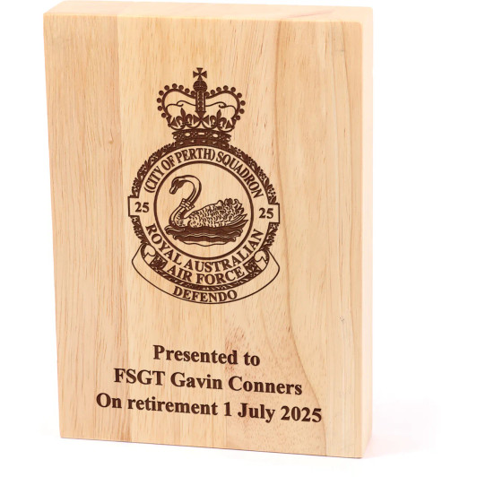 No 25 (City of Perth) Squadron (25SQN) Heritage Wooden Award