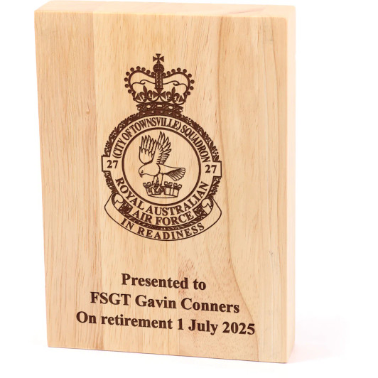 No 27 (City of Townsville) Squadron (27SQN) Heritage Wooden Award