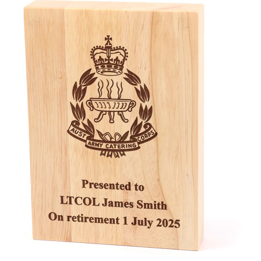 Australian Army Catering Corps (AACC) Heritage Wooden Award