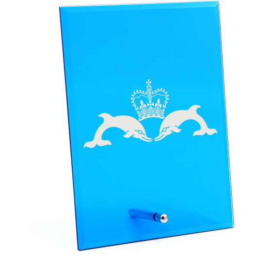 Australian Submarines Nebula Blue Glass Award in Gift Box