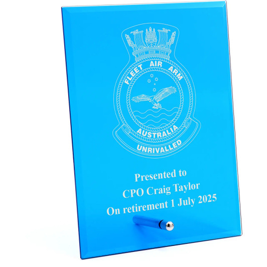 Fleet Air Arm Nebula Blue Glass Award in Gift Box