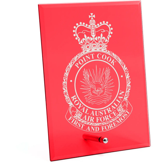 RAAF Base Point Cook (RAAFPCK) Nebula Red Glass Award in Gift Box