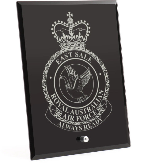 RAAF Base East Sale (RAAFESL) Nebula Black Glass Award in Gift Box