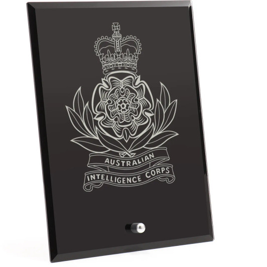 Australian Intelligence Corps (Aust INT) Nebula Black Glass Award in Gift Box