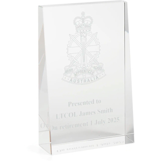 Army Apprentice School (AAS) Glacier Glass Award in Gift Box