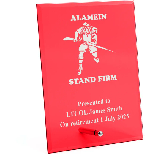 Alamein Company Nebula Red Glass Award in Gift Box