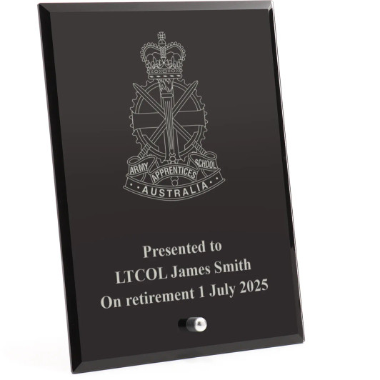 Army Apprentice School (AAS) Nebula Black Glass Award in Gift Box