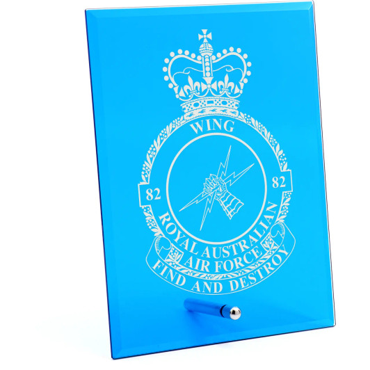 No 82 Wing (82WG) Nebula Blue Glass Award in Gift Box