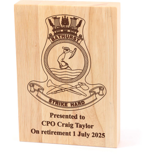 HMAS Bathurst (II) Heritage Wooden Award