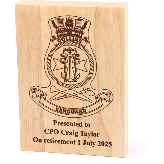 HMAS Collins Heritage Wooden Award