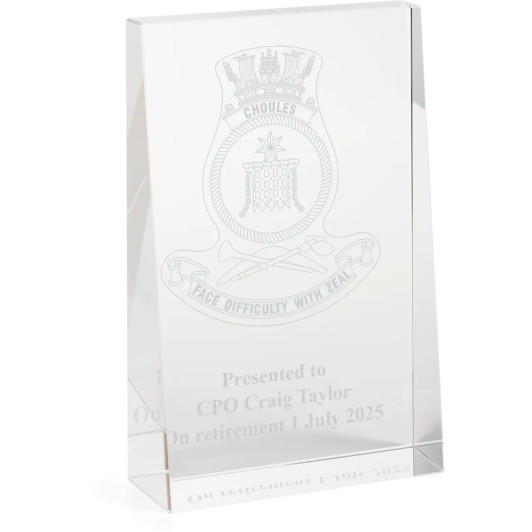 HMAS Choules Glacier Glass Award in Gift Box