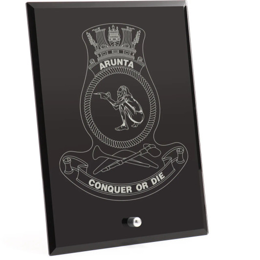 HMAS Arunta (II) Nebula Black Glass Award in Gift Box
