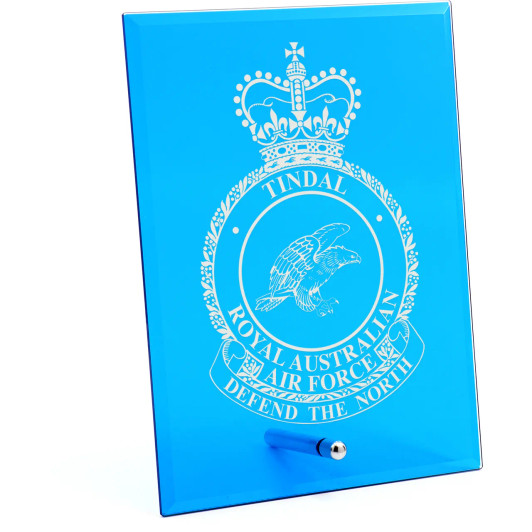 RAAF Base Tindal (RAAFTDL) Nebula Blue Glass Award in Gift Box