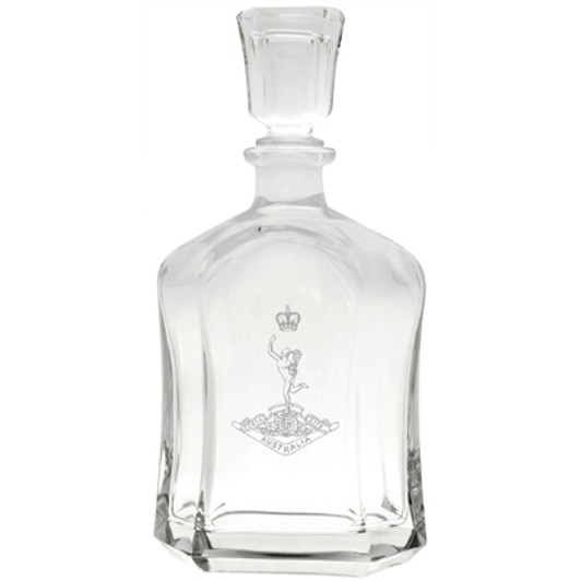 RASigs Italian Glass Decanter Royal Australian Corps of Signals (RASigs) crest etched on a stylish 750ml decanter from Military Shop. Order online now. This high quality Italian glass decanter will look perfect in you cabinet or o
