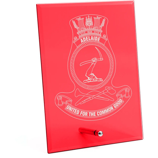 HMAS Adelaide (III) Nebula Red Glass Award in Gift Box