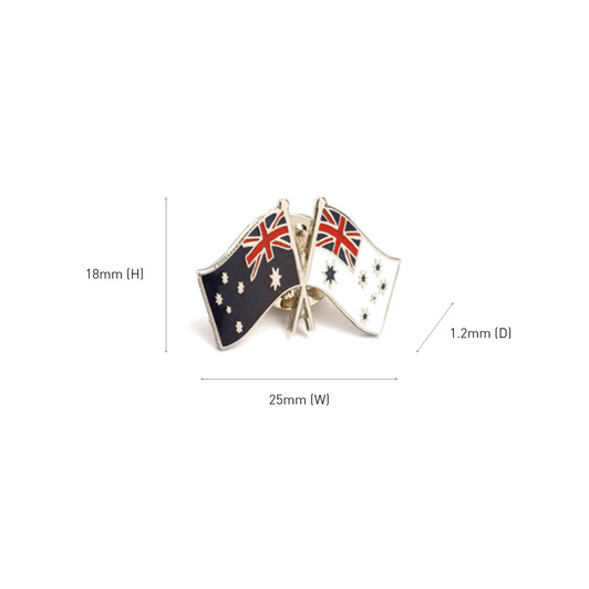 Australian Flag & Ensign Lapel Pin On Card