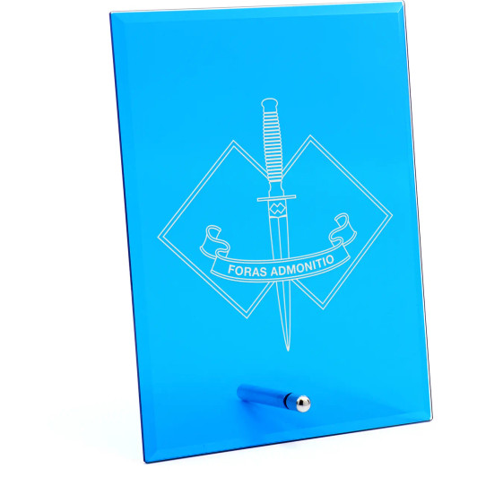 2nd Commando Regiment (2 CDO REGT) Nebula Blue Glass Award in Gift Box