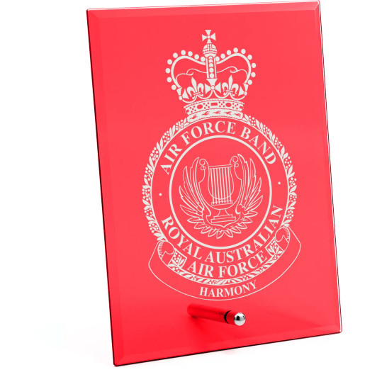 Air Force Band Nebula Red Glass Award in Gift Box