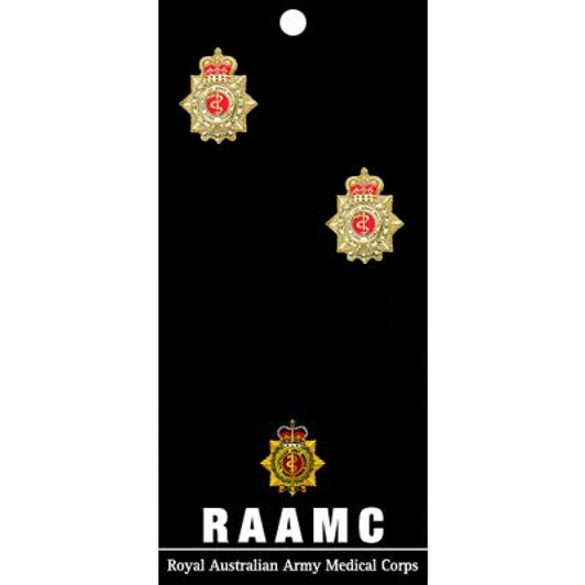 RAAMC Cuff Links On Card Royal Australian Army Medical Corps (RAAMC) 20mm full colour enamel cuff links. Order now from the military specialists. Displayed on a presentation card. These beautiful gold plated cuff links are th