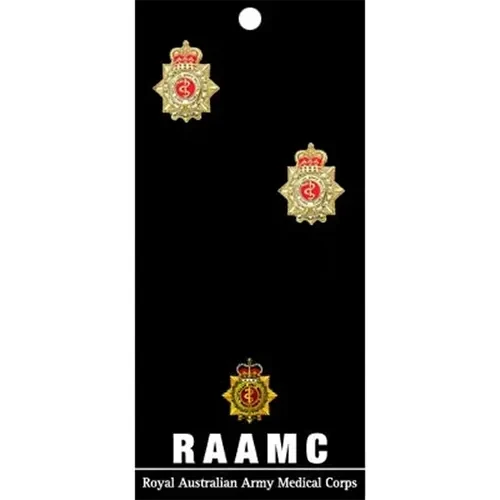 RAAMC Cuff Links On Card Royal Australian Army Medical Corps (RAAMC) 20mm full colour enamel cuff links. Order now from the military specialists. Displayed on a presentation card. These beautiful gold plated cuff links are th
