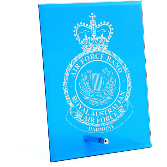 Air Force Band Nebula Blue Glass Award in Gift Box