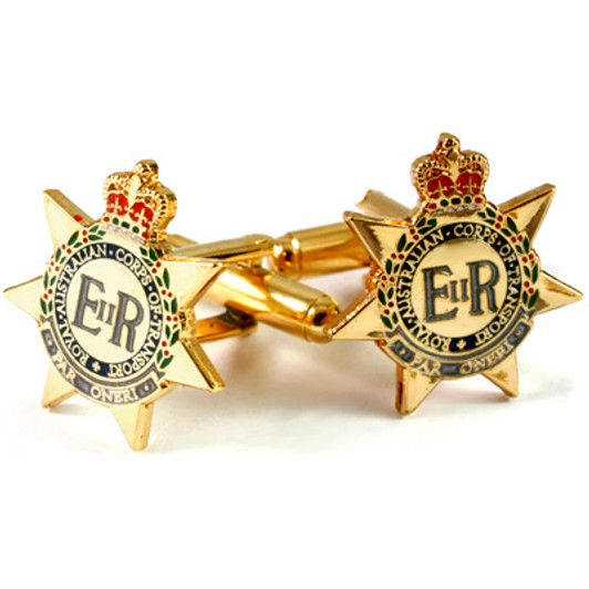 RACT Cuff Links On Card Royal Australian Corps of Transport (RACT) 20mm full colour enamel cuff links. Order now from the military specialists. Displayed on a presentation card. These beautiful gold plated cuff links are the