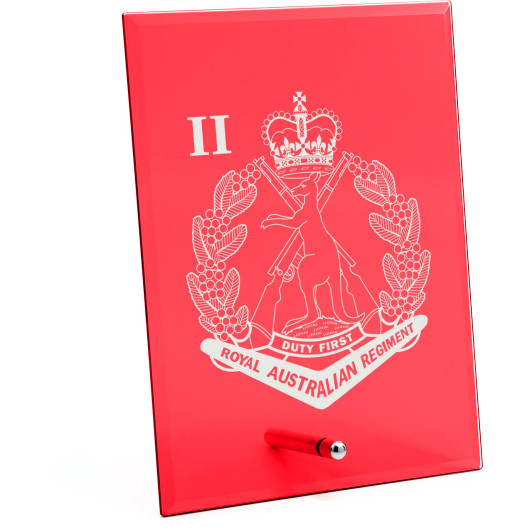 2nd Battalion, Royal Australian Regiment Nebula Red Glass Award in Gift Box