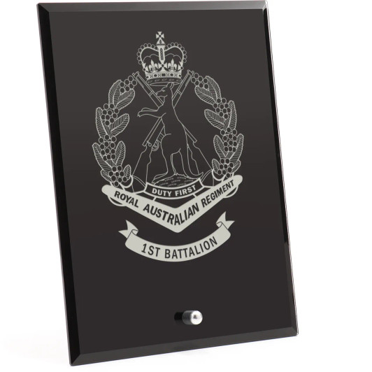 1st Battalion, Royal Australian Regiment Nebula Black Glass Award in Gift Box