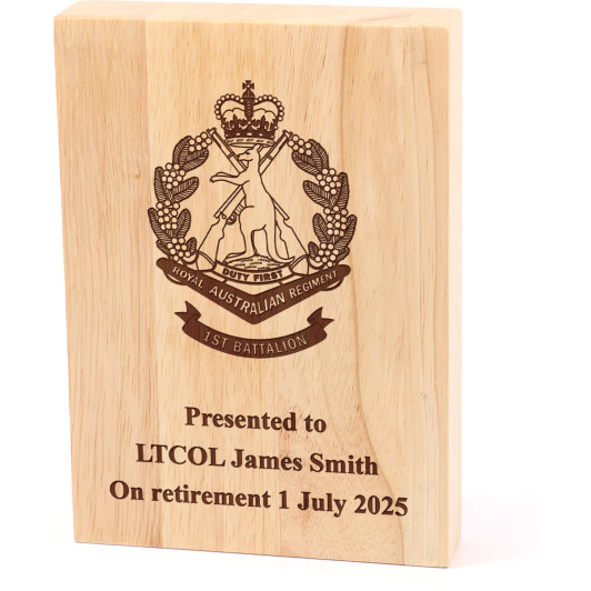 1st Battalion, Royal Australian Regiment Heritage Wooden Award