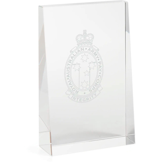 Royal Australian Army Pay Corps (RAAPC) Glacier Glass Award in Gift Box