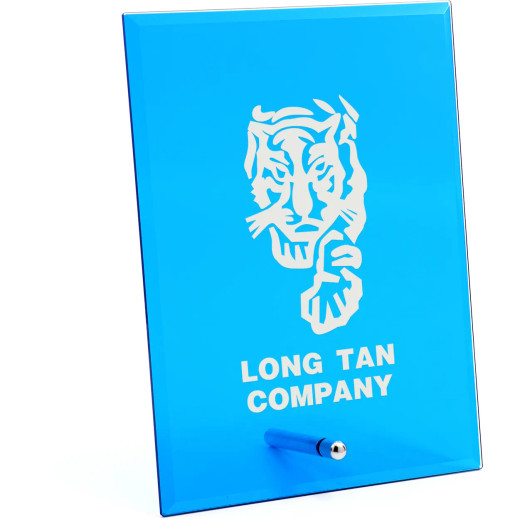 Long Tan Company Nebula Blue Glass Award in Gift Box
