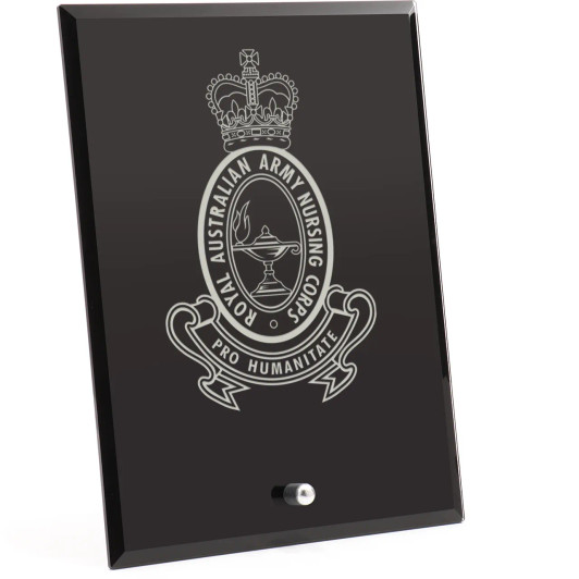 Royal Australian Army Nursing Corps (RAANC) Nebula Black Glass Award in Gift Box