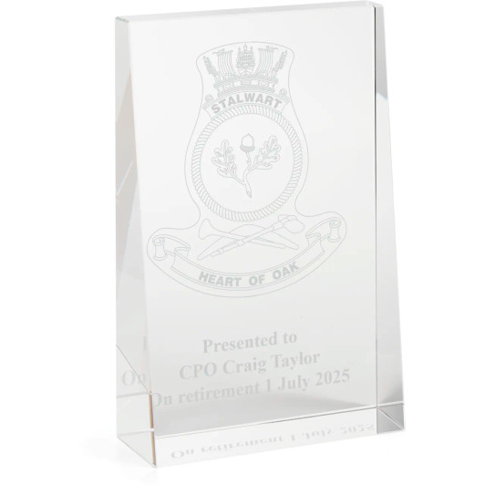 HMAS Stalwart (III) Glacier Glass Award in Gift Box