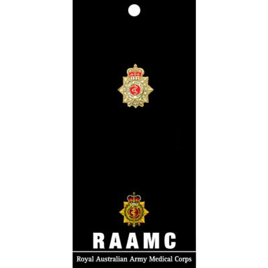 RAAMC Lapel Pin On Card The Royal Australian Army Medical Corps (RAAMC) 20mm full-colour enamel lapel pin, order now from the military specialists. Displayed on a presentation card. This beautiful gold-plated lapel pin will RAAMC Lapel Pin On Card The Royal Australian Army Medical Corps (RAAMC) 20mm full-colour enamel lapel pin, order now from the military specialists. Displayed on a presentation card. This beautiful gold-plated lapel pin will
