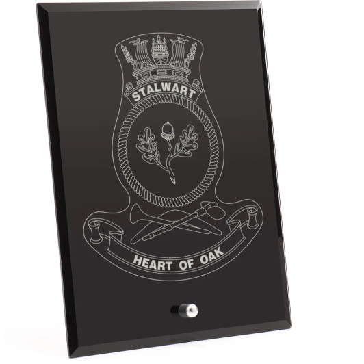 HMAS Stalwart (III) Nebula Black Glass Award in Gift Box