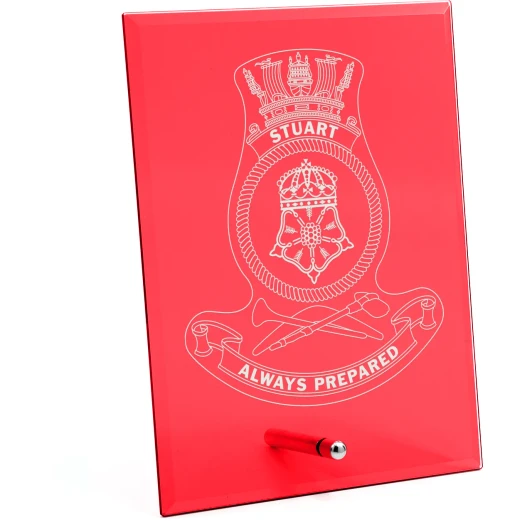 HMAS Stuart (III) Nebula Red Glass Award in Gift Box