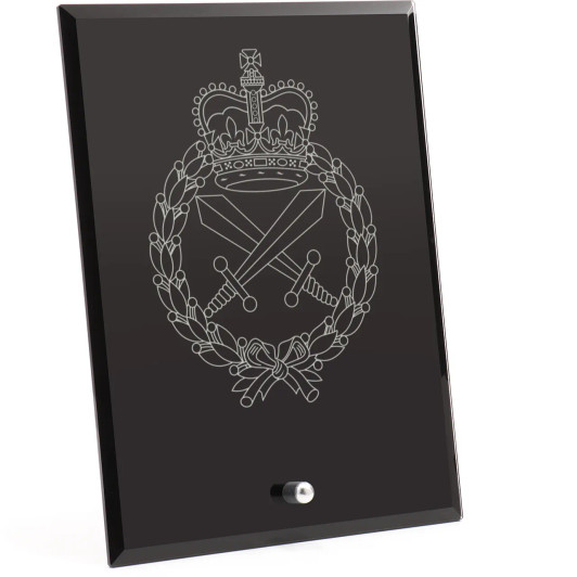 Royal Australian Corps of Military Police (RACMP) Nebula Black Glass Award in Gift Box