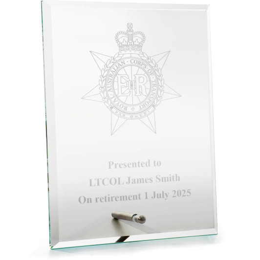 Royal Australian Corps of Transport (RACT) Everest Glass Award in Gift Box